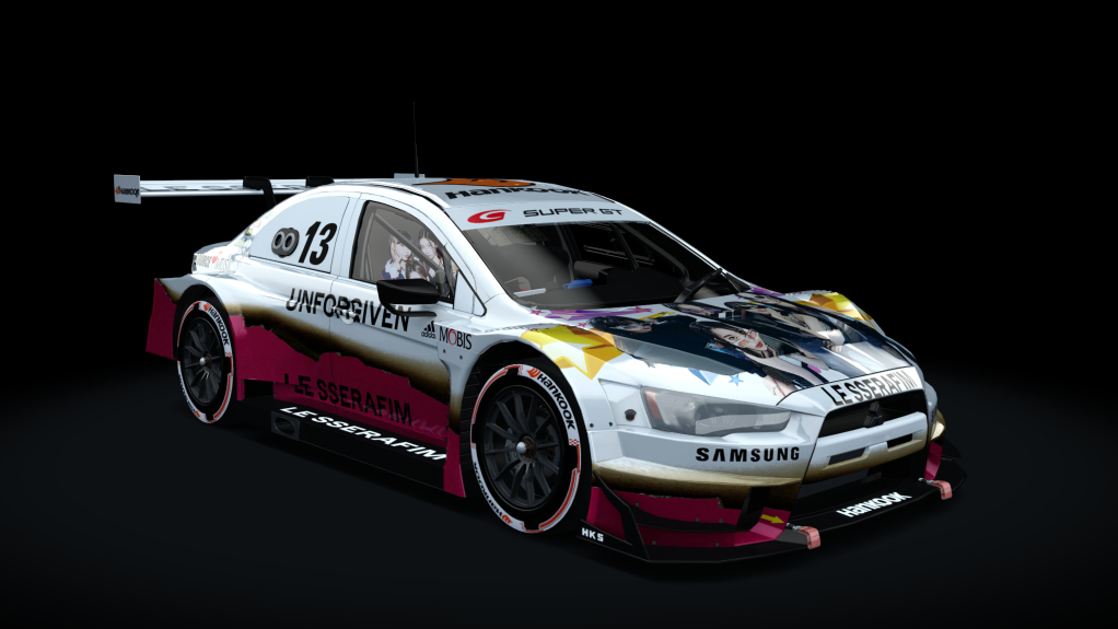 Mitsubishi Lancer EVO GT500, skin le_sserafim